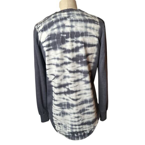 Te Verde Gray Tie Dye Sweatshirt Top Women's Size S - Picture 3 of 6